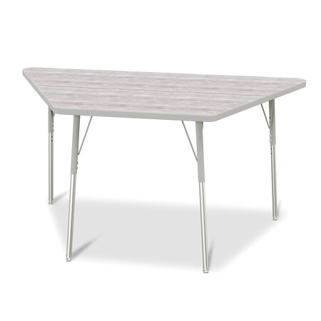Jonti-Craft Berries Trapezoid Activity Table, 30 in. x 60 in., A-height, Driftwood Gray/Gray/Gray 6443JCA450